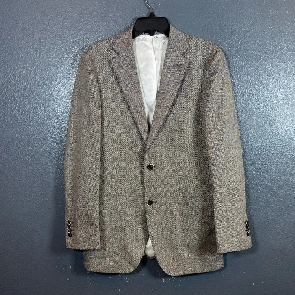 Suitsupply 46 men’s gray Wool/Silk/Linen blazer 2 dots suit jacket HAVANA FL Int